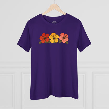 Three Vintage Hibiscus, Hawaii, Womens Fit T-Shirt Team Purple / S