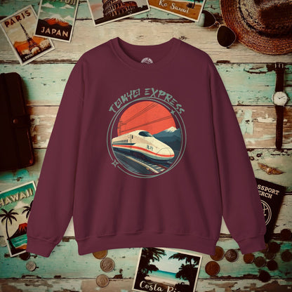 Tokyo Express, Japan Crewneck Maroon / S