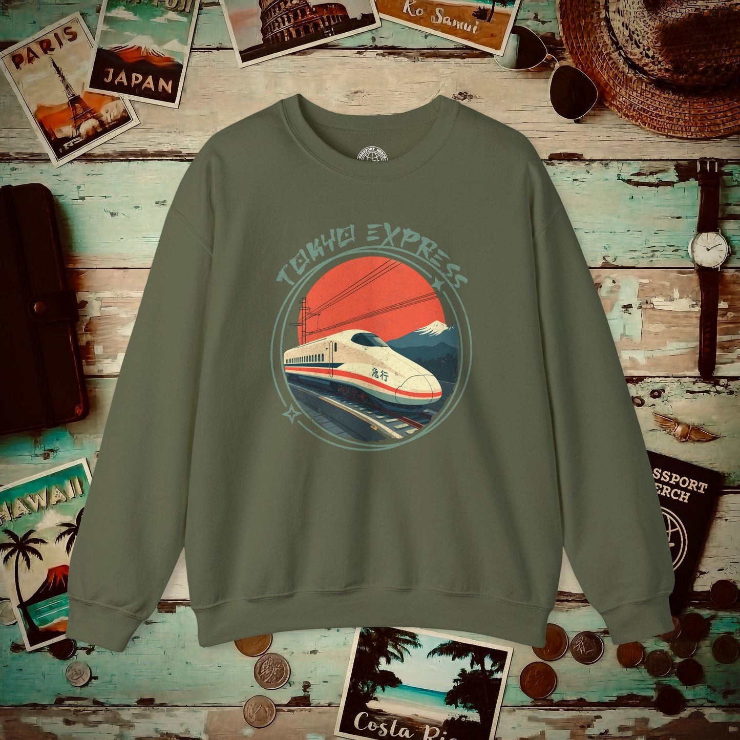 Tokyo Express, Japan Crewneck Military Green / S