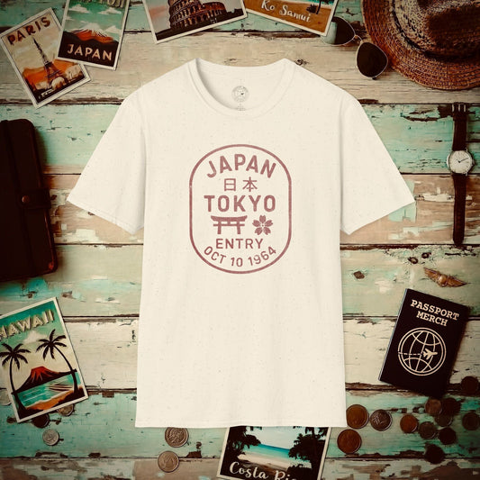 Tokyo, Japan - Vintage Passport Stamp T-Shirt Natural / S