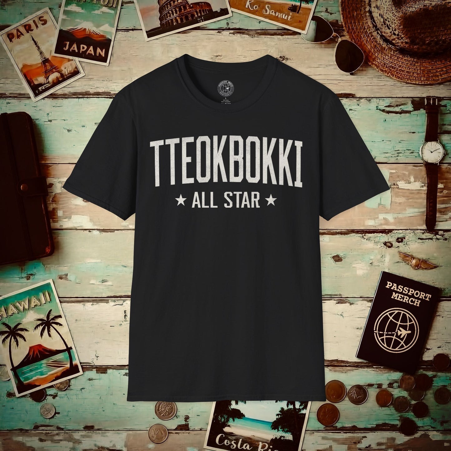 Tteokbokki All Star, Korea T-Shirt Black / S
