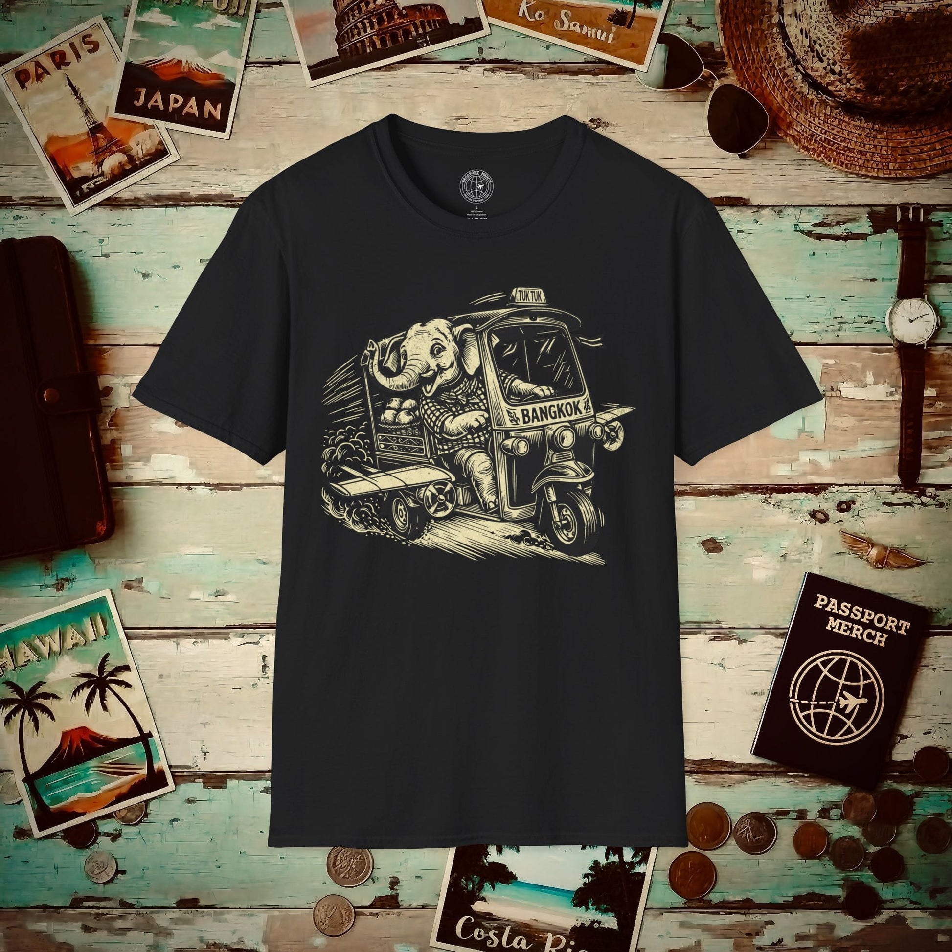 Tuk Tuk to Bangkok, Thailand T-Shirt Black / S