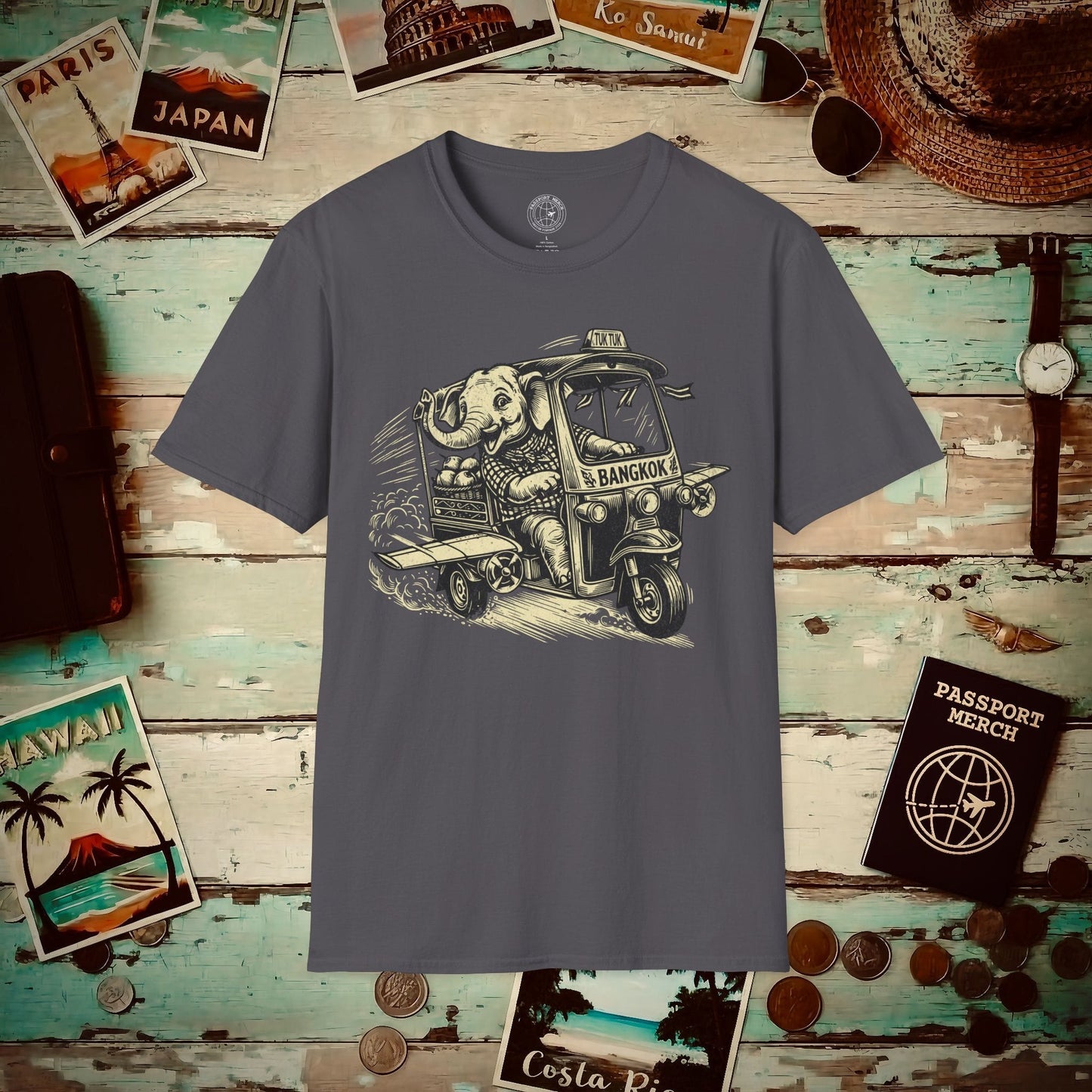 Tuk Tuk to Bangkok, Thailand T-Shirt Charcoal / S