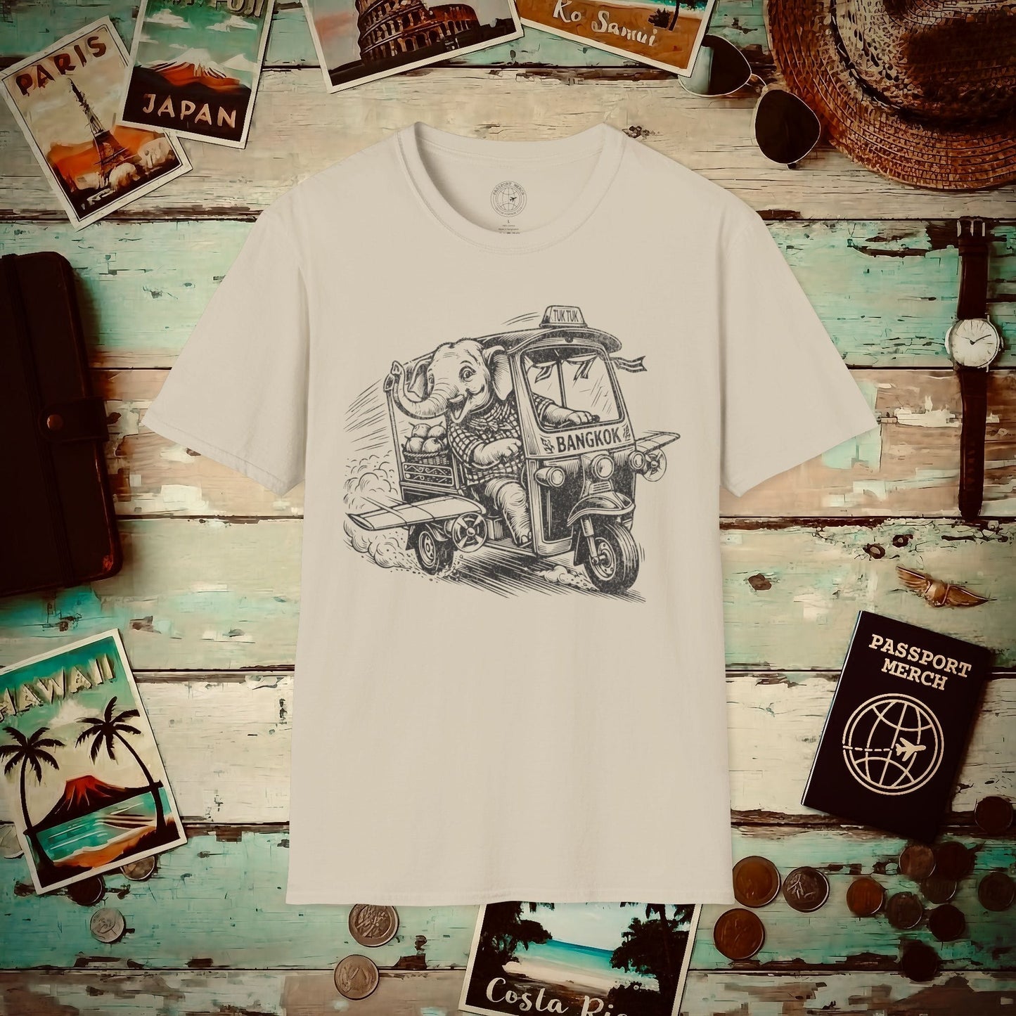 Tuk Tuk to Bangkok, Thailand T-Shirt Sand / S