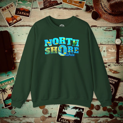 Underwater Dreams, North Shore Oahu, Hawaii Crewneck Forest Green / S