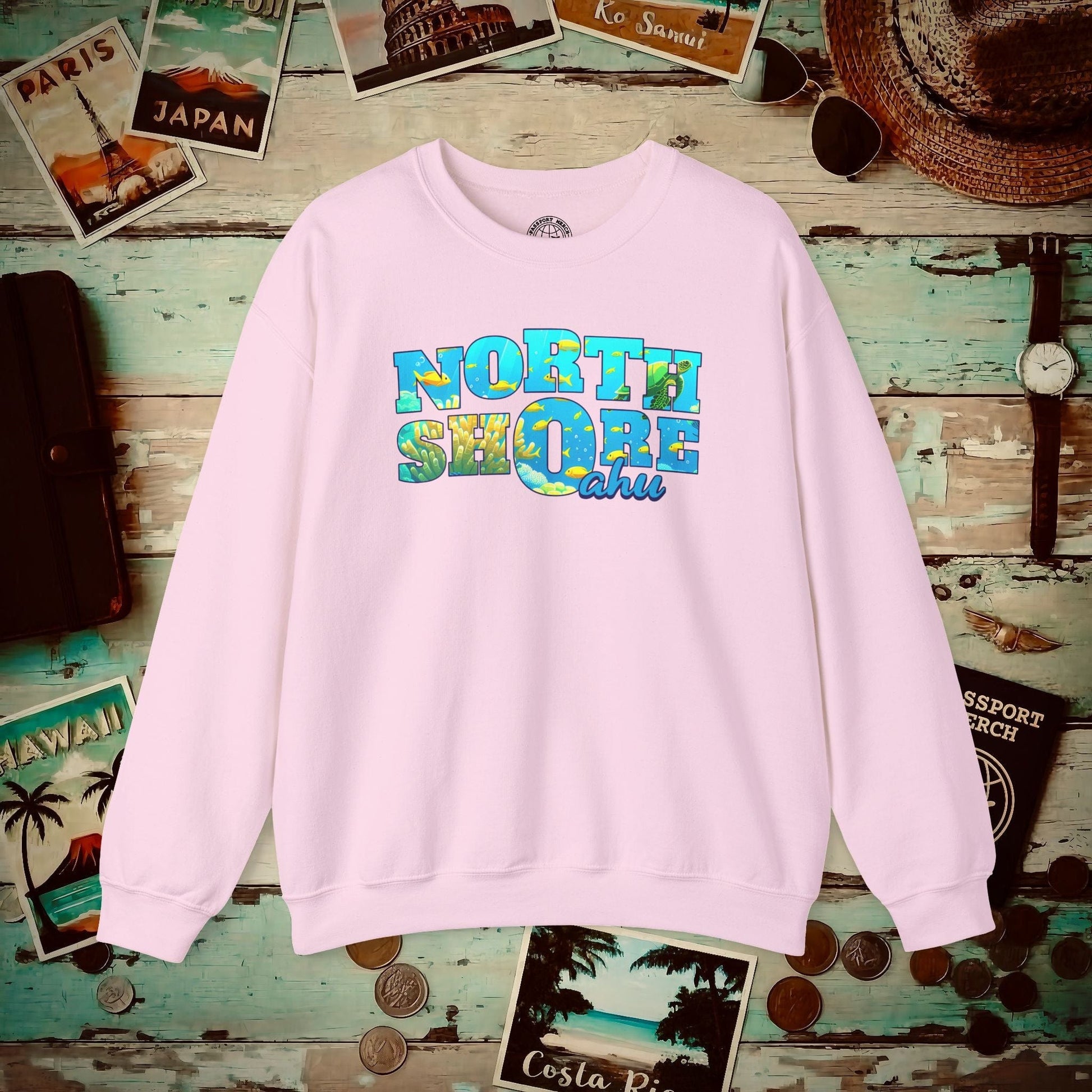 Underwater Dreams, North Shore Oahu, Hawaii Crewneck Light Pink / S