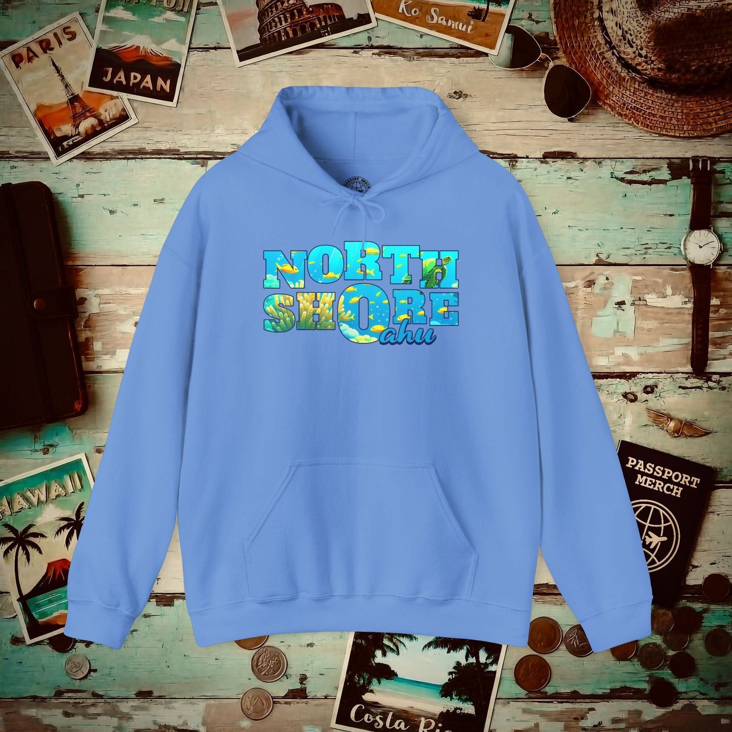 Underwater Dreams, North Shore Oahu, Hawaii Hoodie Carolina Blue / S