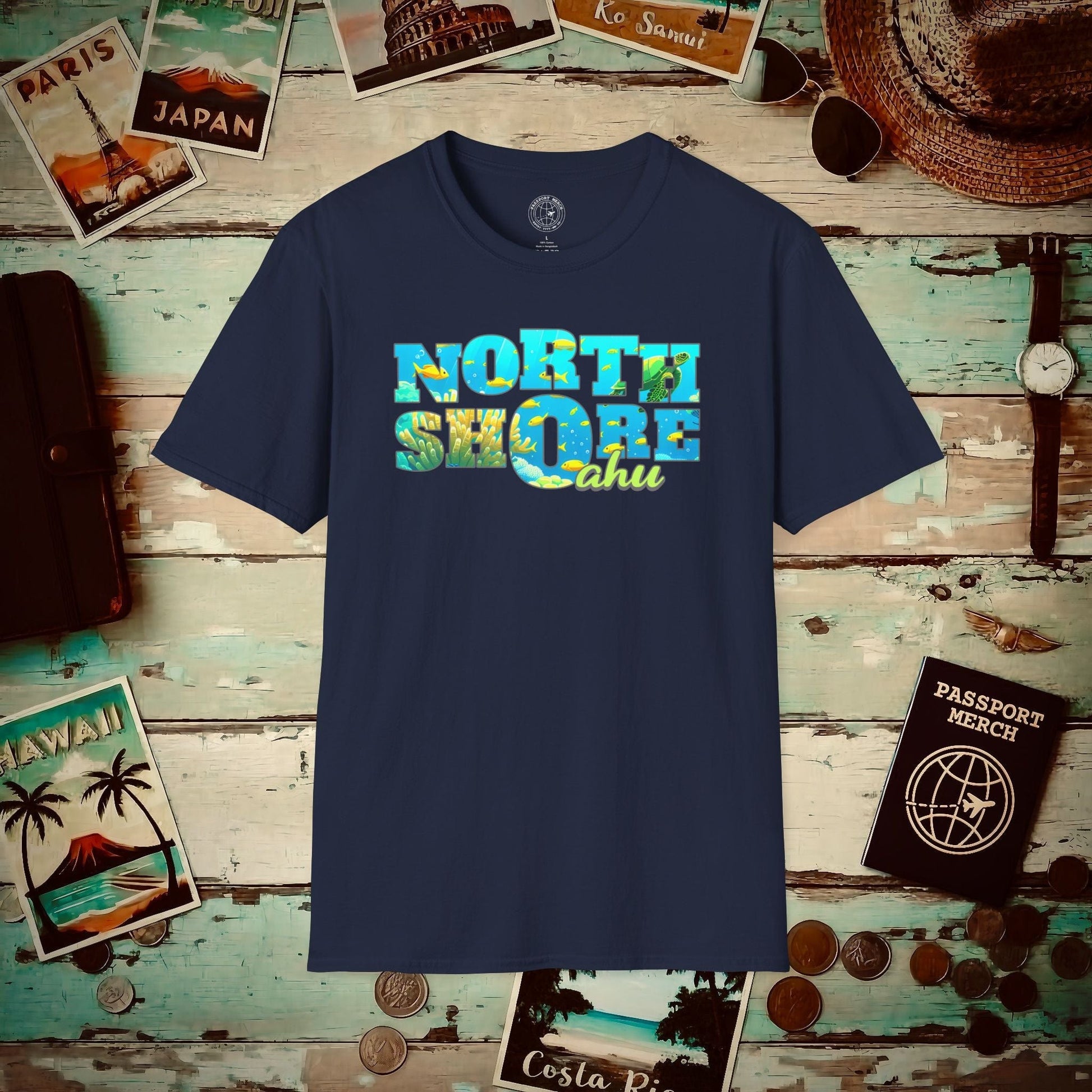 Underwater Dreams, North Shore Oahu, Hawaii T-Shirt Navy / S