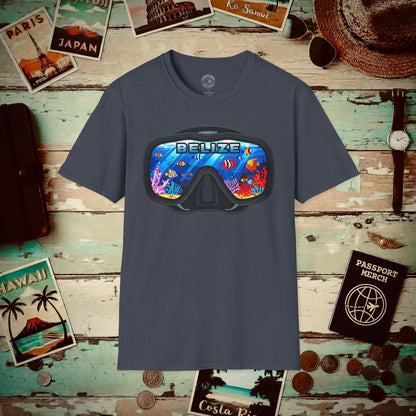Underwater Reflections of Belize T-Shirt Heather Navy / S