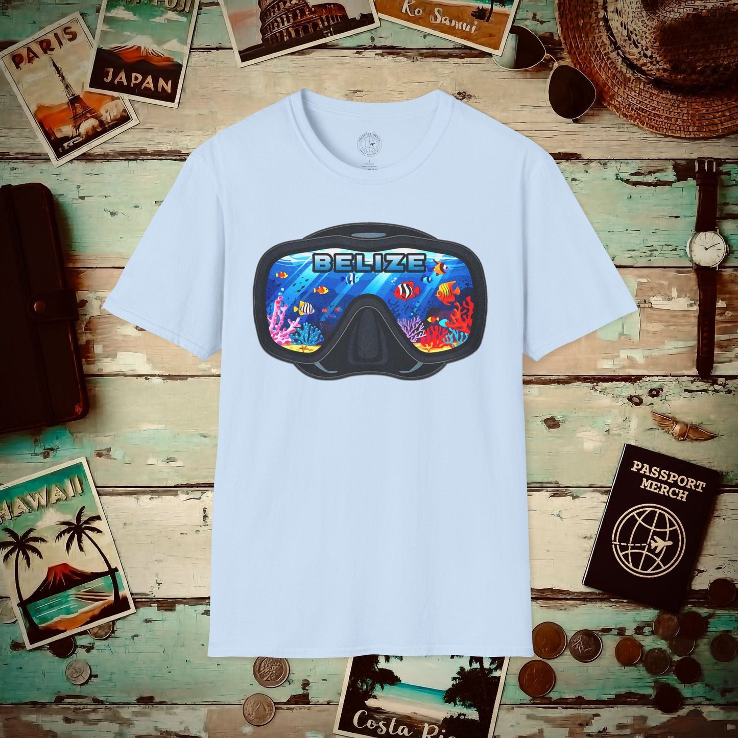 Underwater Reflections of Belize T-Shirt Light Blue / S