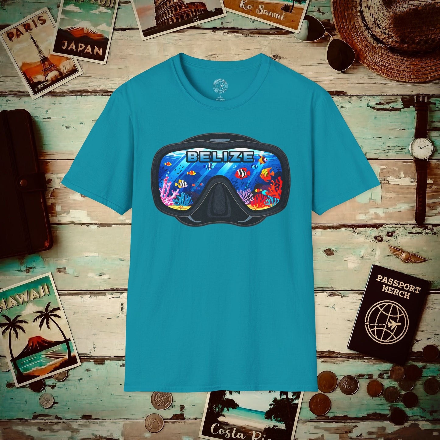 Underwater Reflections of Belize T-Shirt Tropical Blue / S