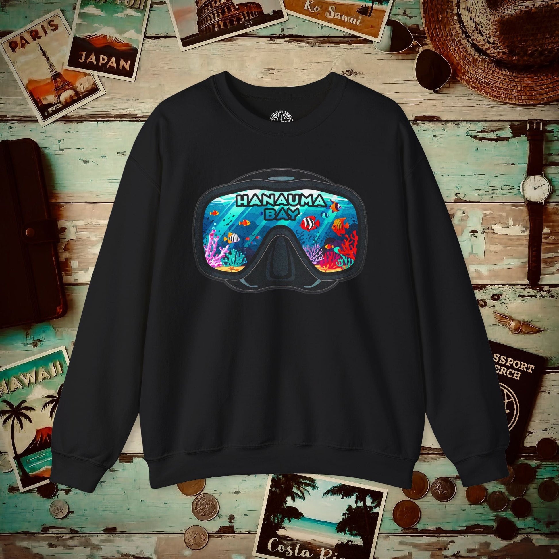 Underwater Reflections of Hanauma Bay Hawaii Crewneck S / Black