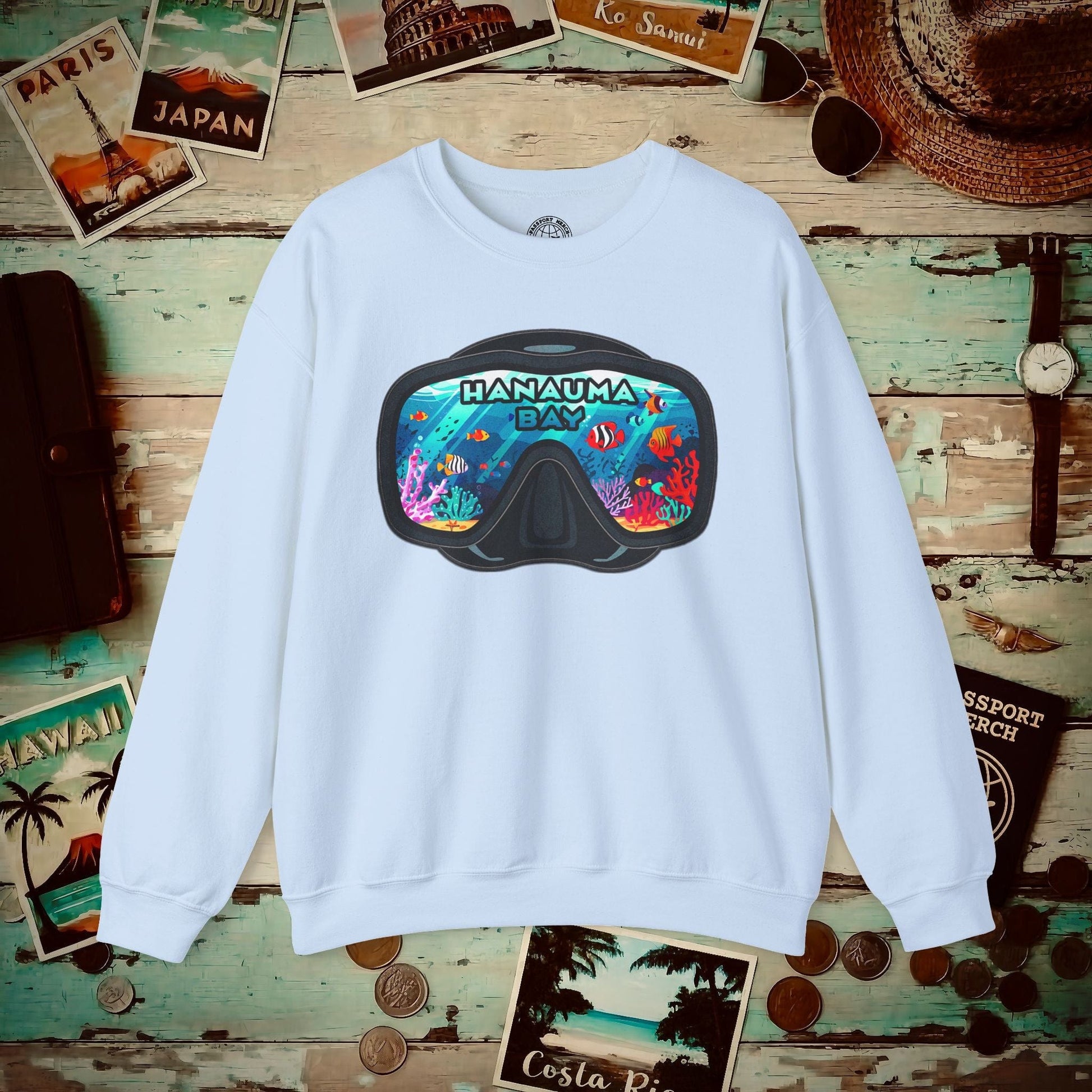 Underwater Reflections of Hanauma Bay Hawaii Crewneck S / Light Blue