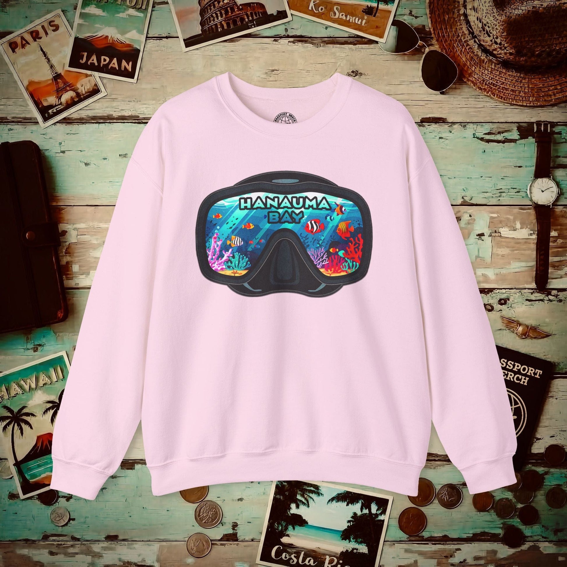 Underwater Reflections of Hanauma Bay Hawaii Crewneck S / Light Pink