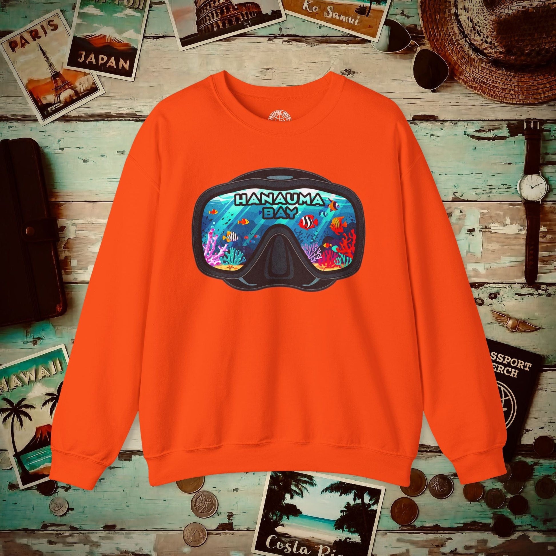 Underwater Reflections of Hanauma Bay Hawaii Crewneck S / Orange