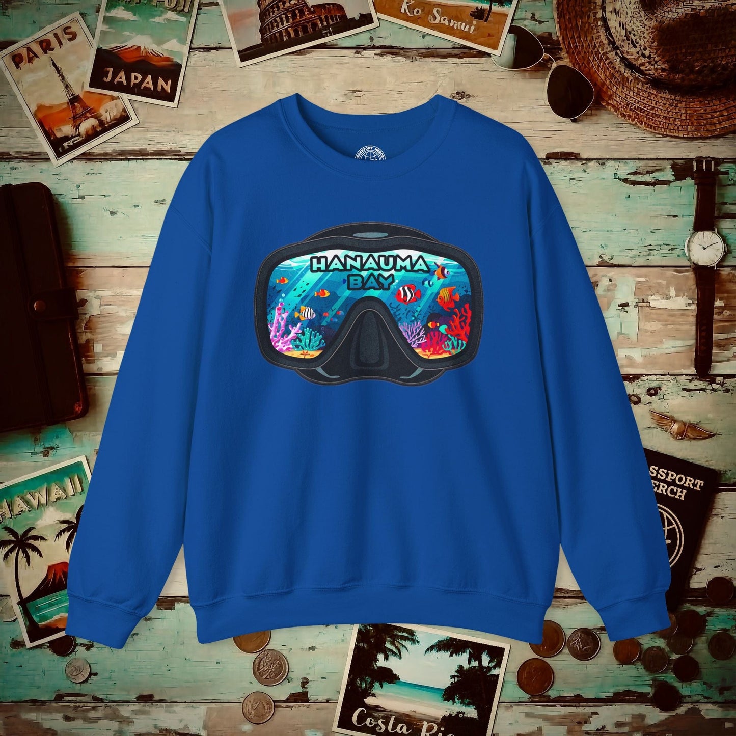 Underwater Reflections of Hanauma Bay Hawaii Crewneck S / Royal