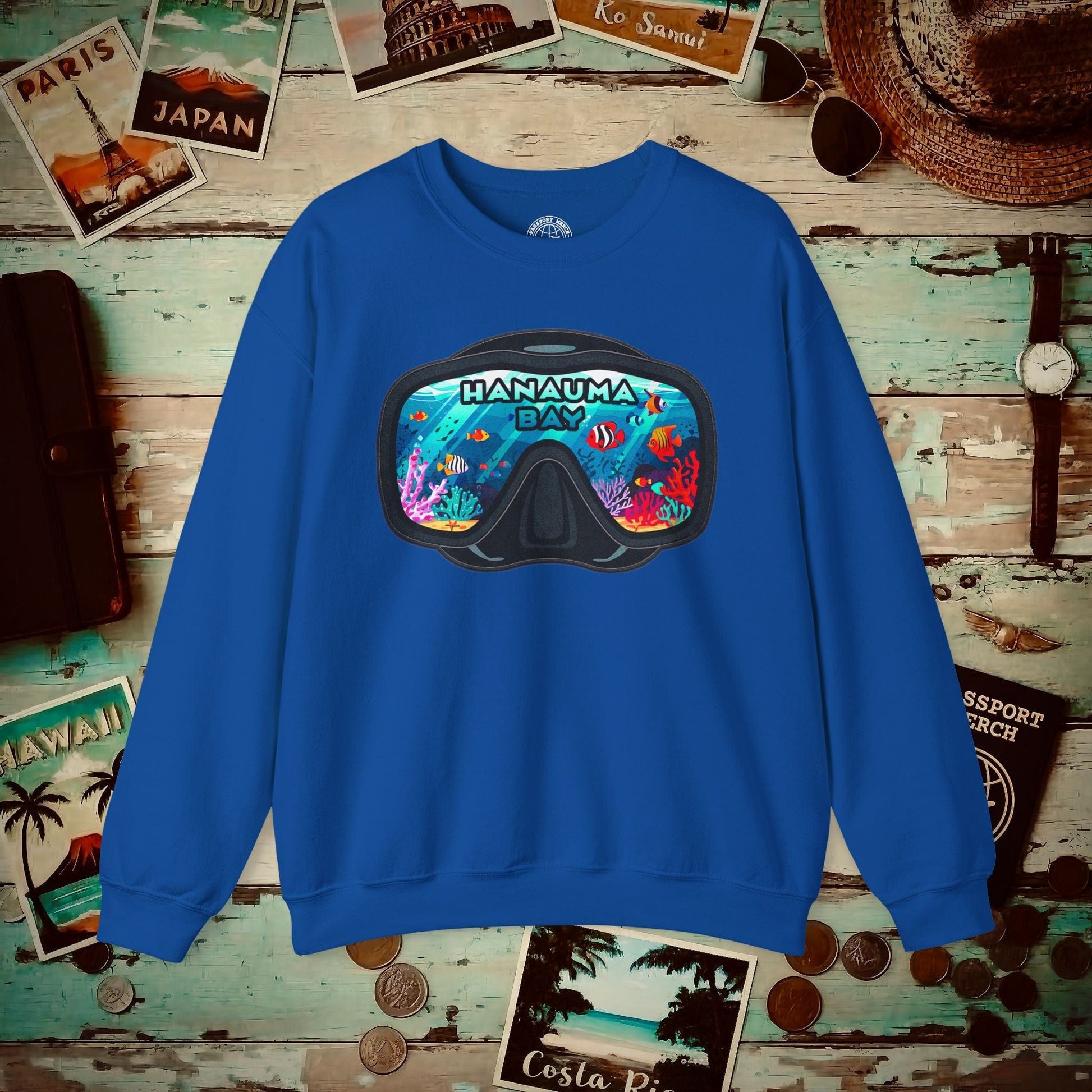 Underwater Reflections of Hanauma Bay Hawaii Crewneck S / Royal