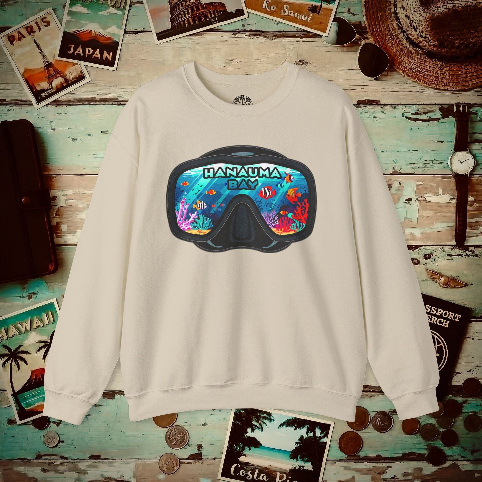 Underwater Reflections of Hanauma Bay Hawaii Crewneck S / Sand