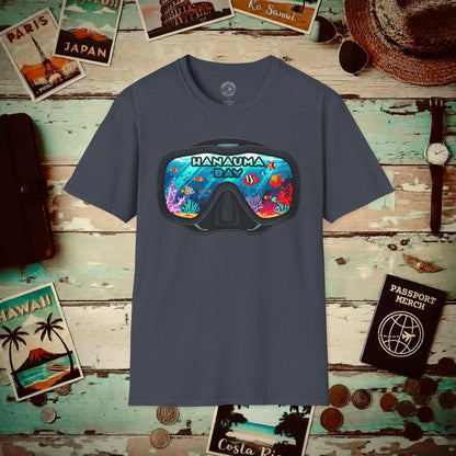 Underwater Reflections of Hanauma Bay Hawaii T-Shirt Heather Navy / S