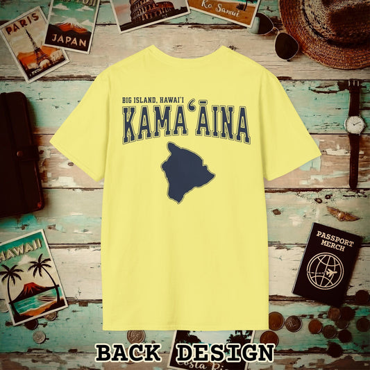 University (Kamaaina Edition), Big Island, Hawaii Back Print T-Shirt Cornsilk / S