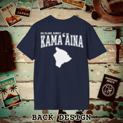 University (Kamaaina Edition), Big Island, Hawaii Back Print T-Shirt Navy / S