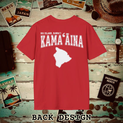 University (Kamaaina Edition), Big Island, Hawaii Back Print T-Shirt Red / S