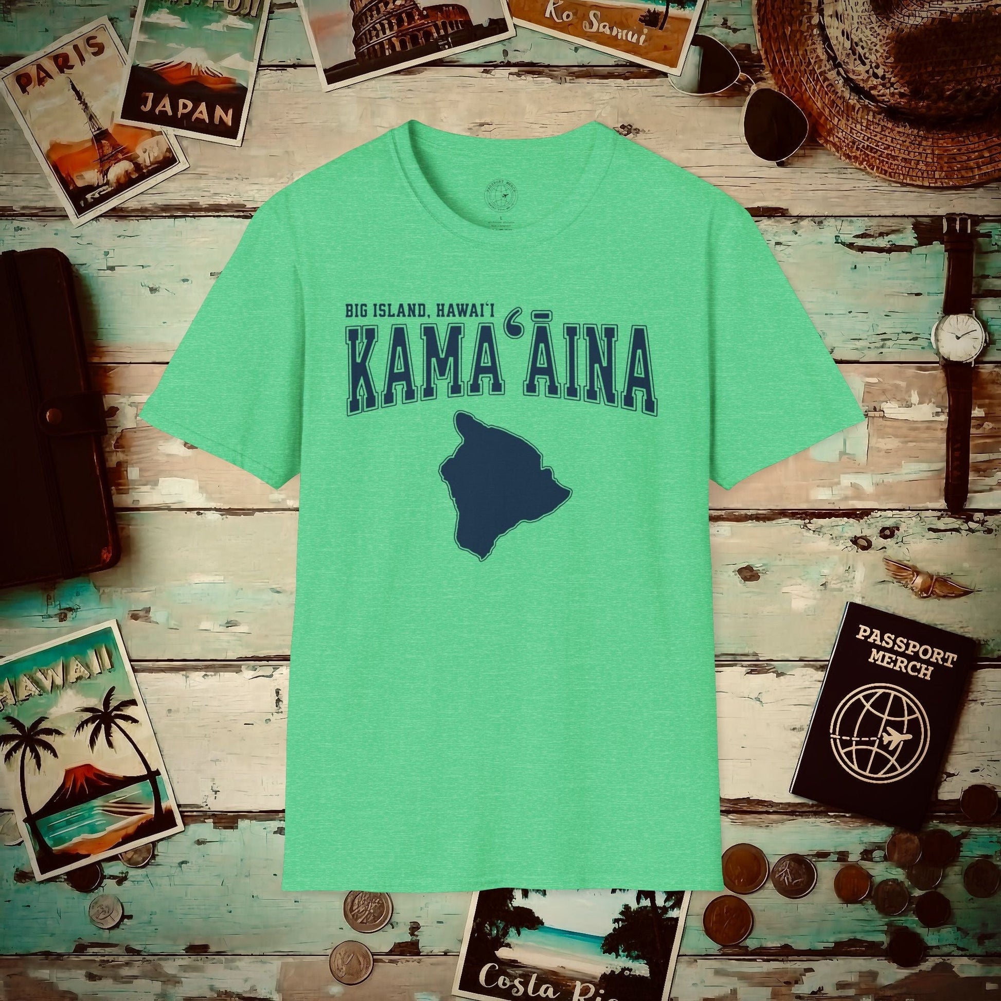 University (Kamaaina Edition), Big Island, Hawaii T-Shirt Heather Irish Green / S