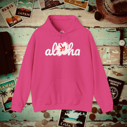 Valentine's Red Aloha Hibiscus, Hawaii Hoodie Heliconia / S