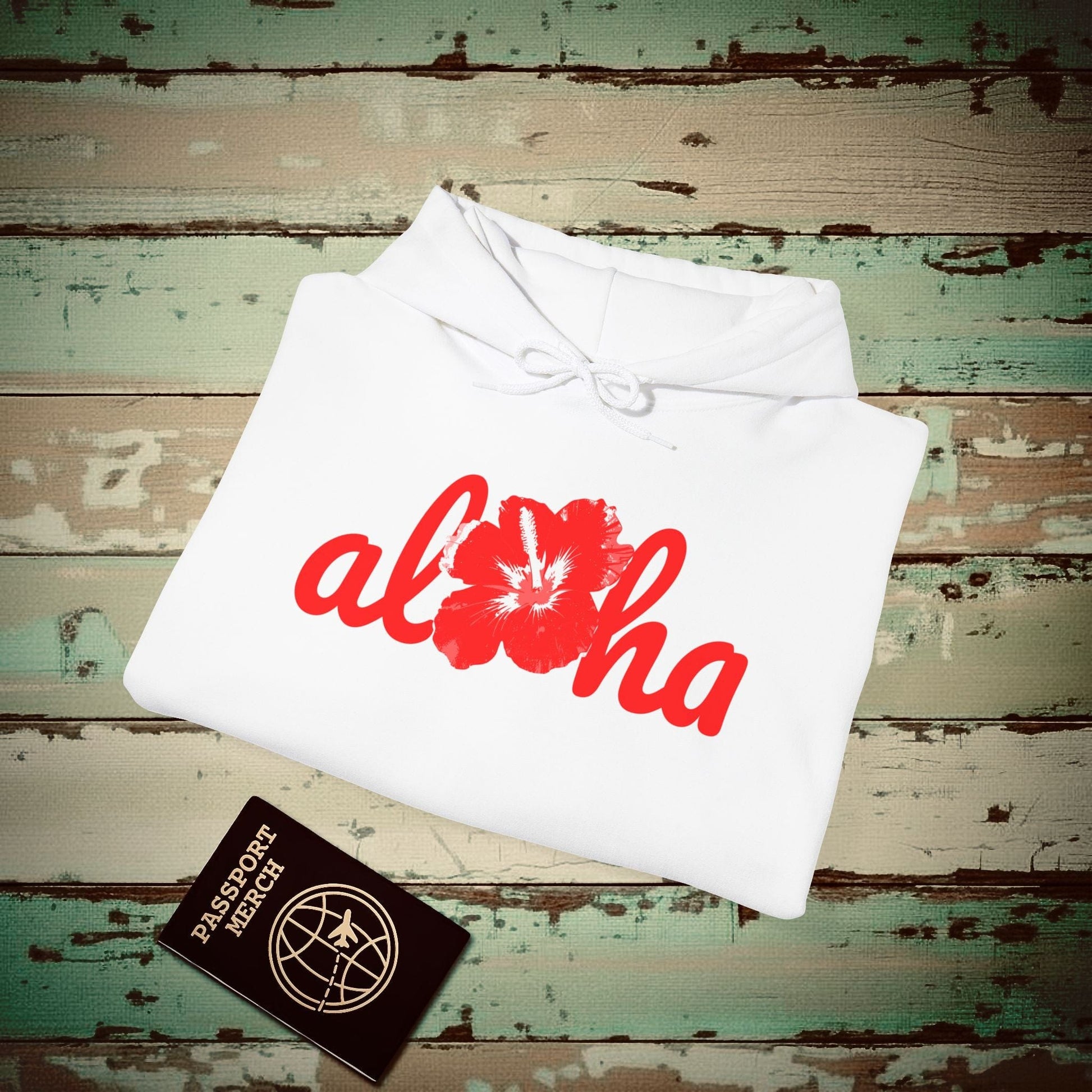 Valentine's Red Aloha Hibiscus, Hawaii Hoodie White / S