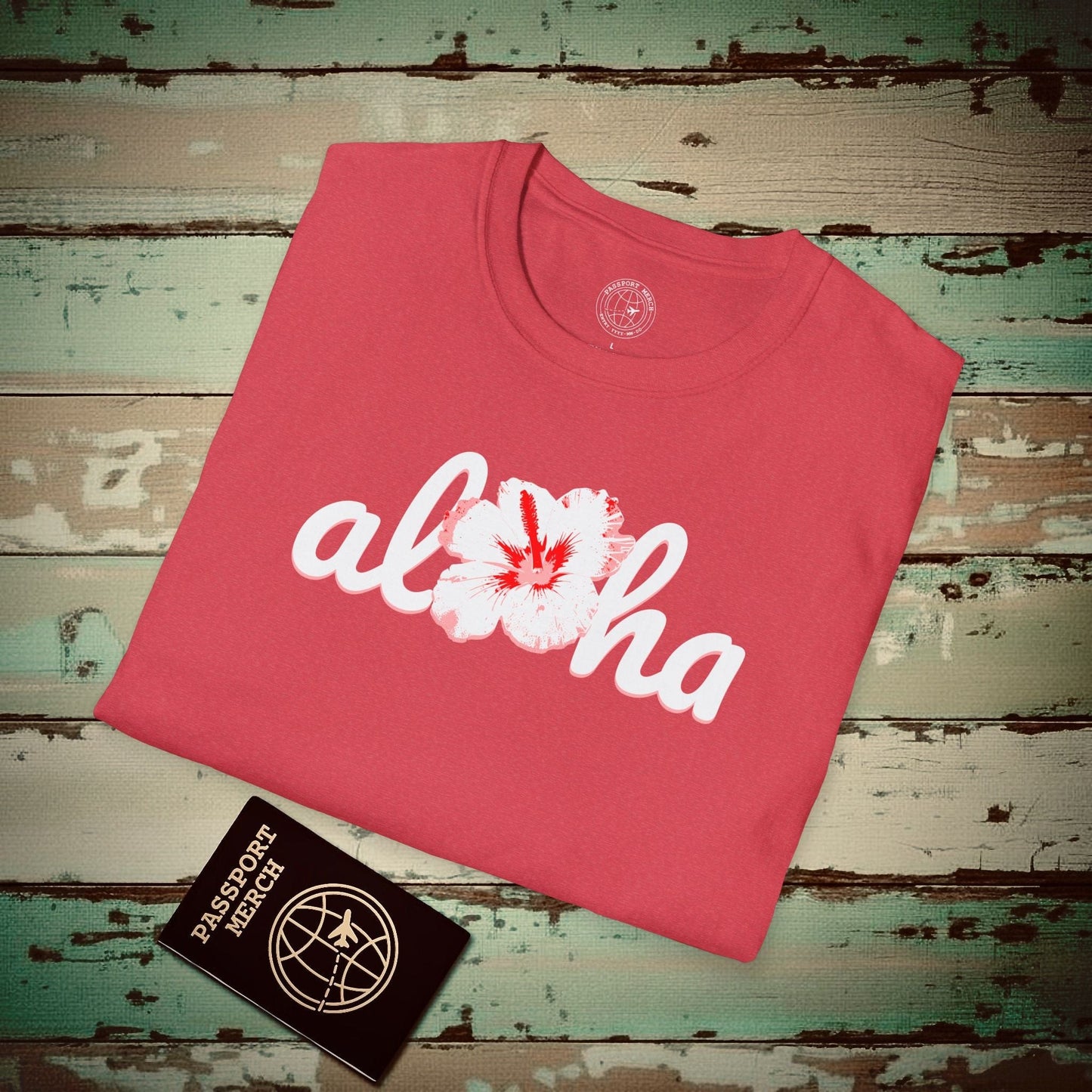 Valentine's Red Aloha Hibiscus, Hawaii T-Shirt Heather Red / S