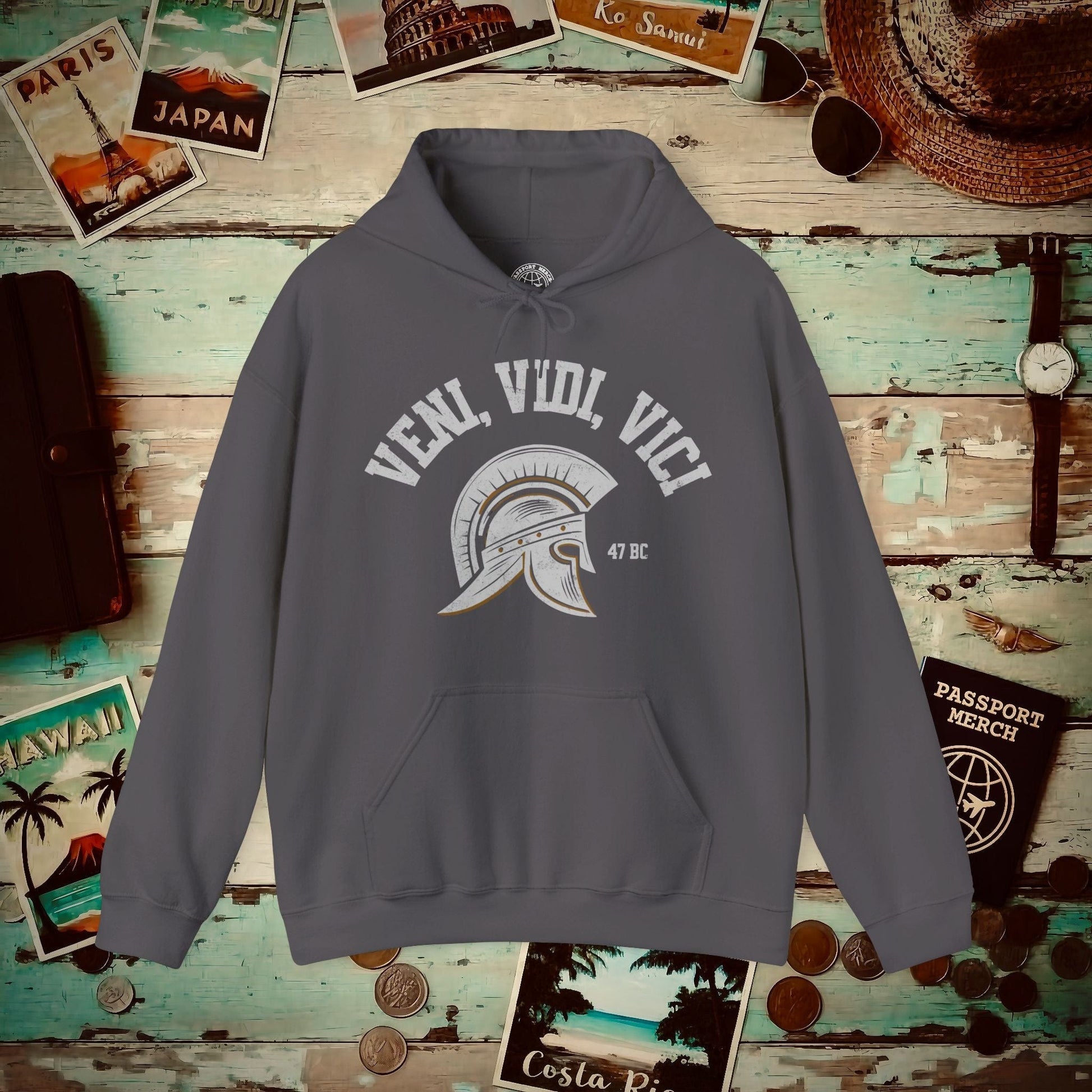 Veni, Vidi, Vici, Italy Hoodie Charcoal / S
