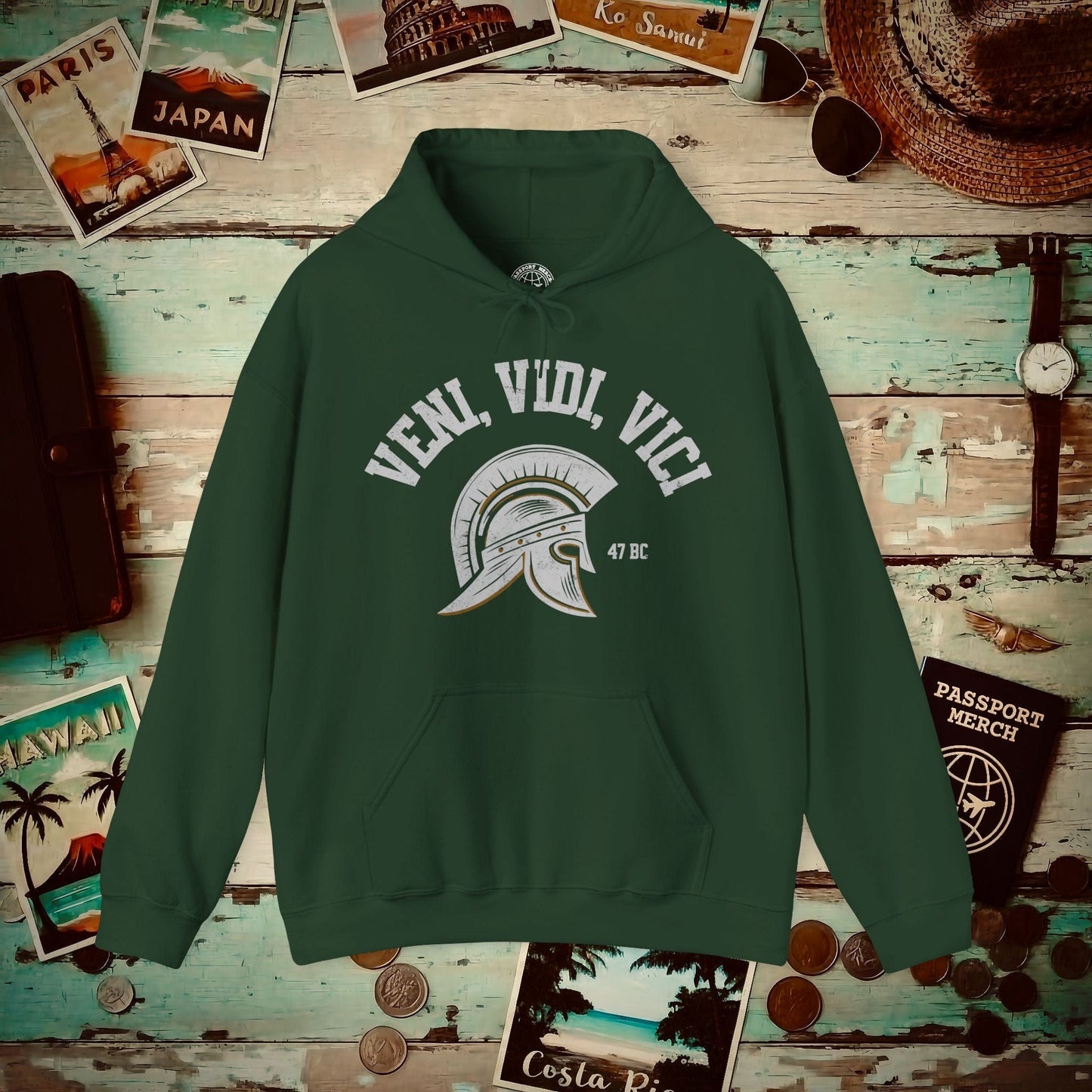 Veni, Vidi, Vici, Italy Hoodie Forest Green / S
