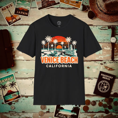 Venice Beach, California - 80's Vintage T-Shirt Black / S