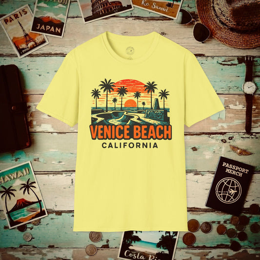 Venice Beach, California - 80's Vintage T-Shirt Cornsilk / S