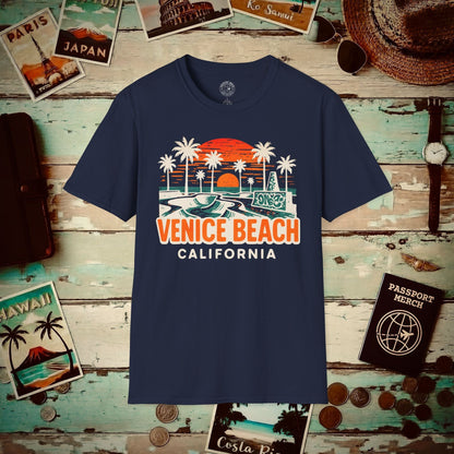 Venice Beach, California - 80's Vintage T-Shirt Navy / S