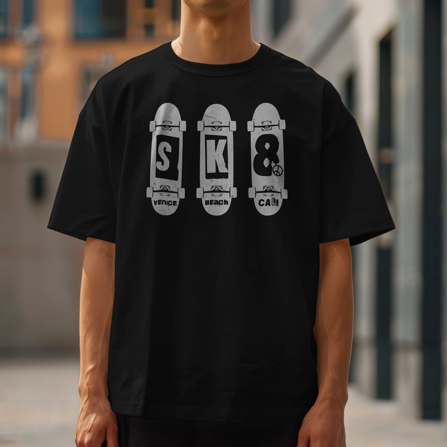 Venice Beach California SK8 T-Shirt Black / S