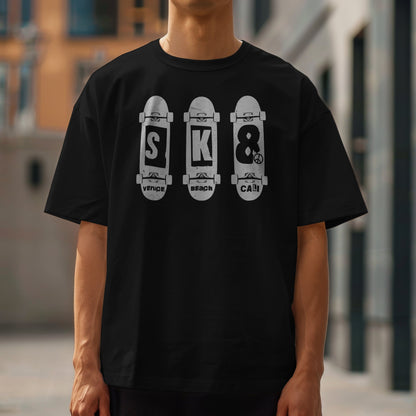 Venice Beach California SK8 T-Shirt Black / S