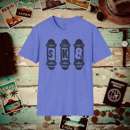 Venice Beach California SK8 T-Shirt Heather Royal / S