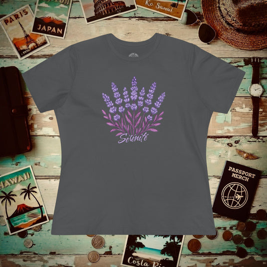Vibrant Lavender Serenite, France, Womens Fit T-Shirt Asphalt / S