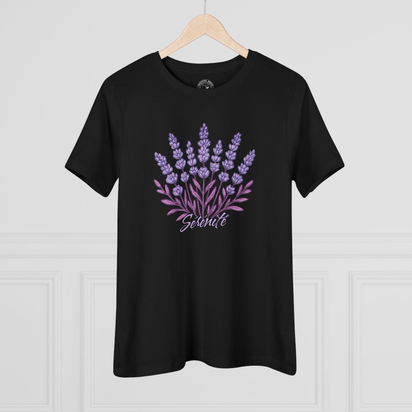 Vibrant Lavender Serenite, France, Womens Fit T-Shirt Black / S