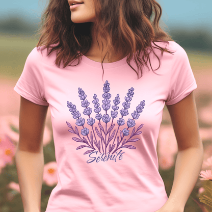 Vibrant Lavender Serenite, France, Womens Fit T-Shirt Pink / S