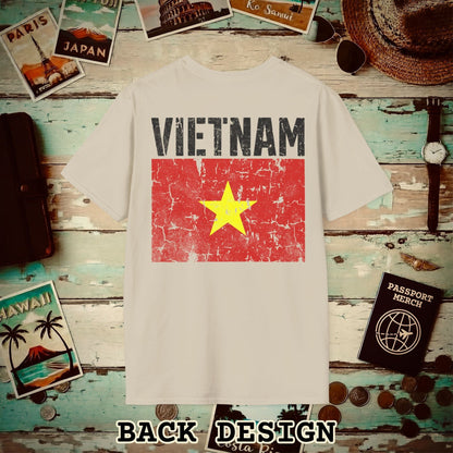 Vietnam Vintage Flag Back Print T-Shirt Sand / S