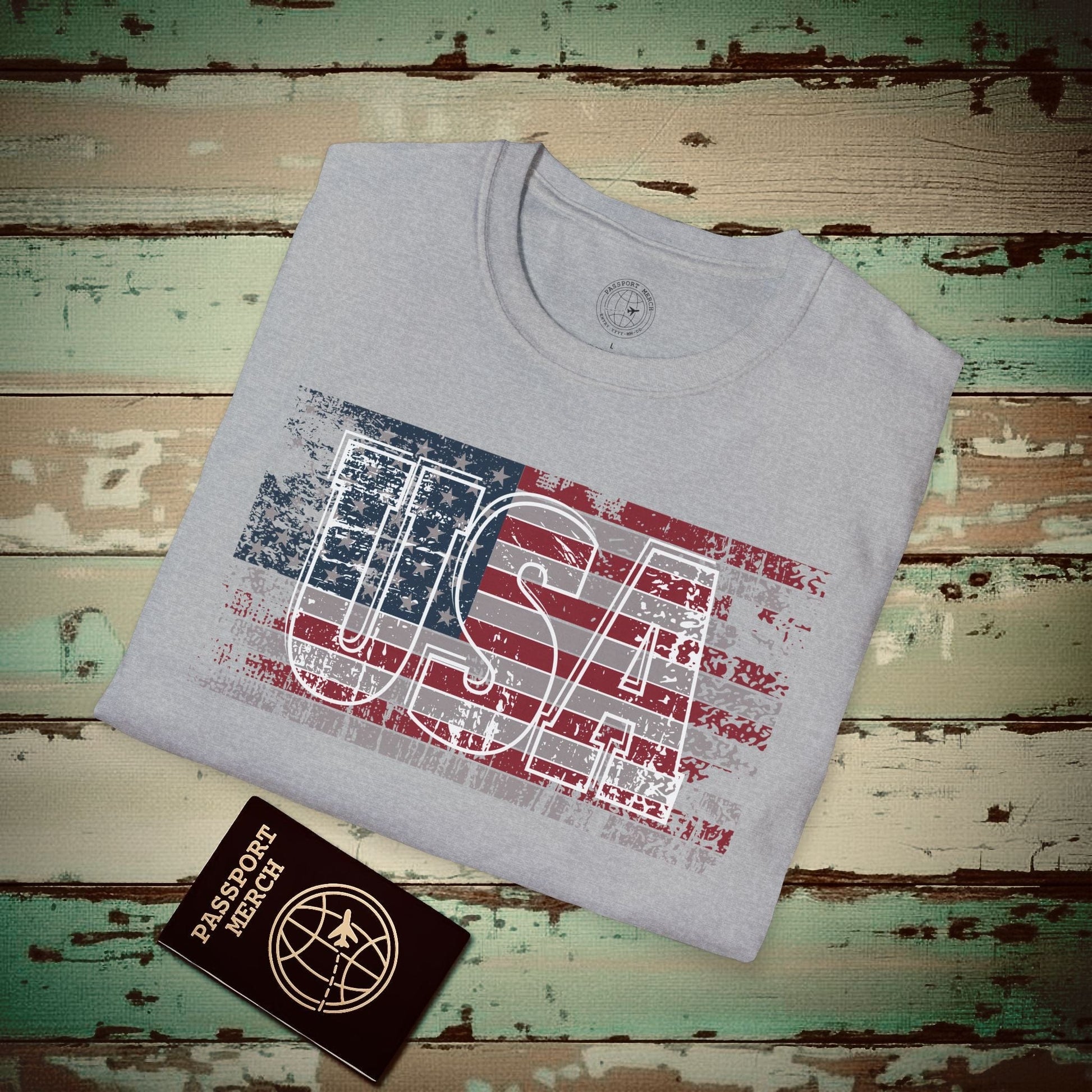 Vintage American Flag Patriotism USA T-Shirt Sport Grey / S