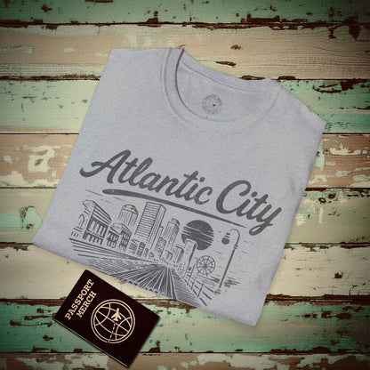 Vintage Atlantic City Monochrome, New Jersey T-Shirt Sport Grey / S