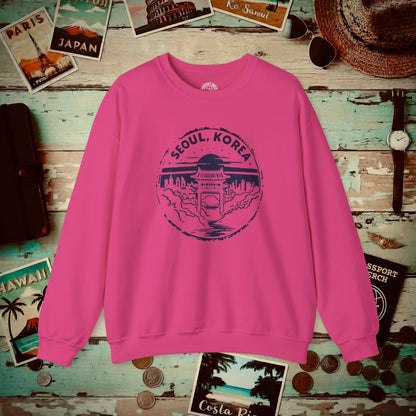 Vintage Badge, Seoul Korea Crewneck Heliconia / S