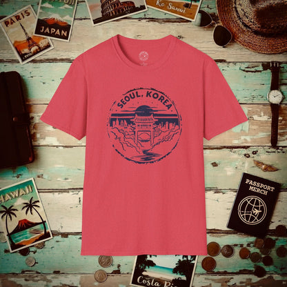 Vintage Badge, Seoul Korea T-Shirt Heather Red / S