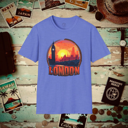 Vintage Big Ben Sunset, London, England T-Shirt Heather Royal / S