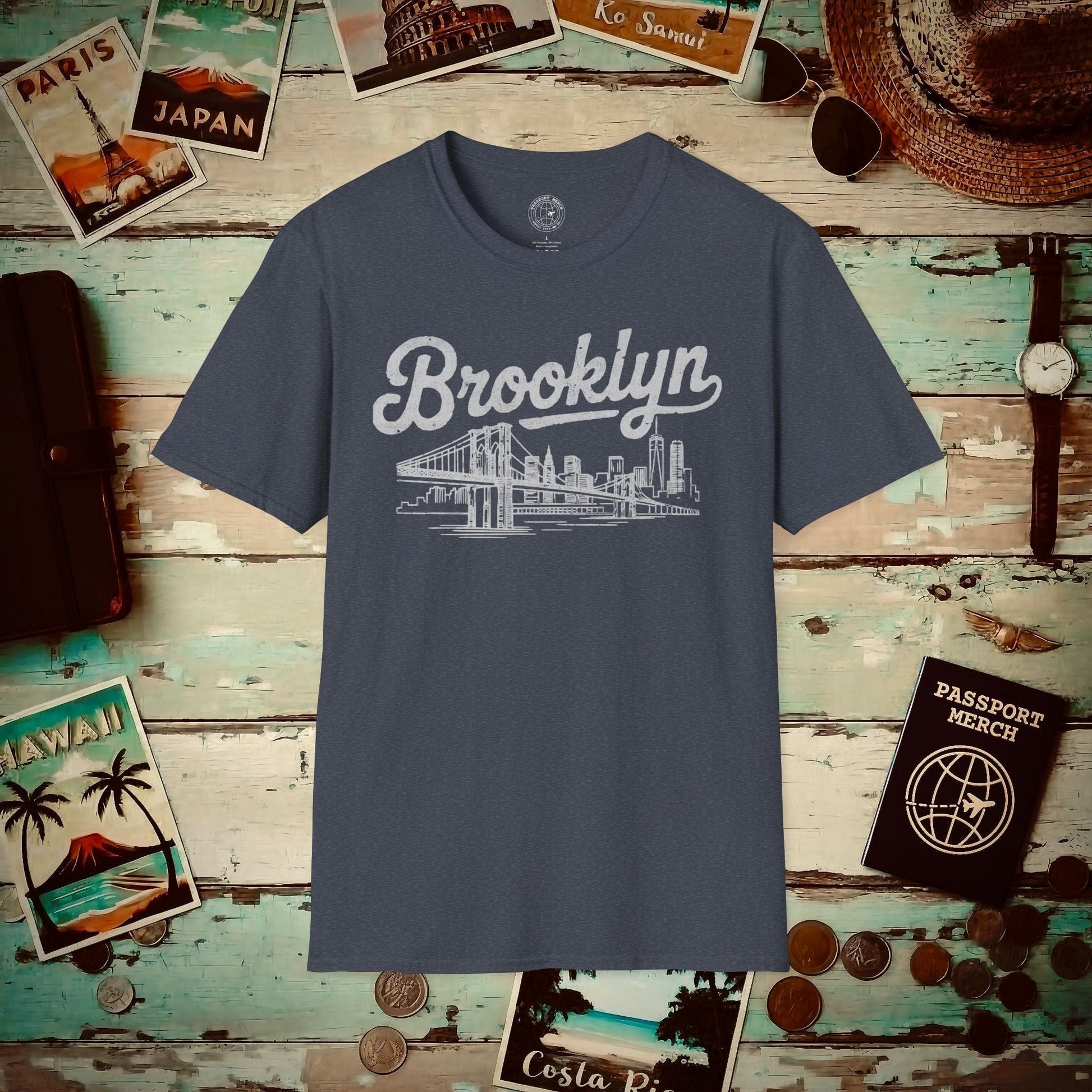 Vintage Brooklyn Monochrome, New York T-Shirt Heather Navy / S