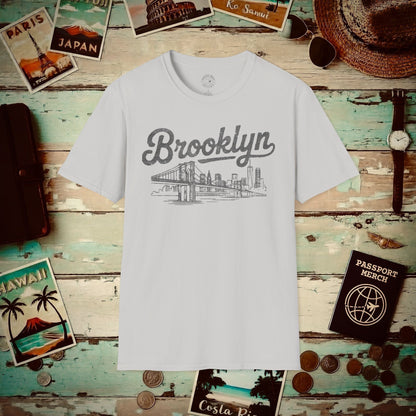 Vintage Brooklyn Monochrome, New York T-Shirt Ice Grey / S
