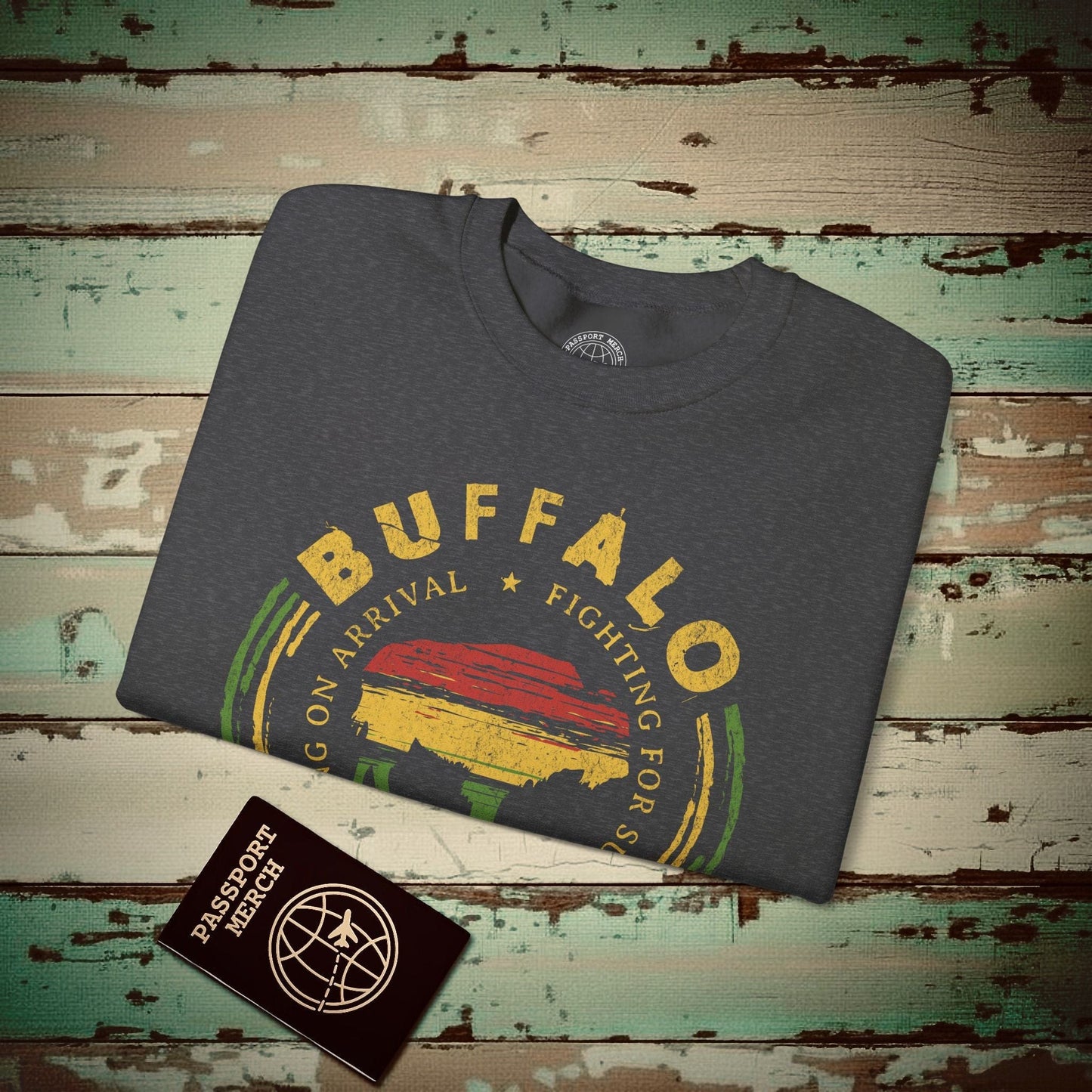 Vintage Buffalo Soldier, Jamaica Crewneck Dark Heather / S